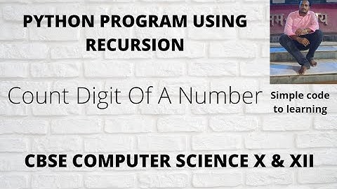 5: Python Recursion function for count the number of digits in a number (Hindi)