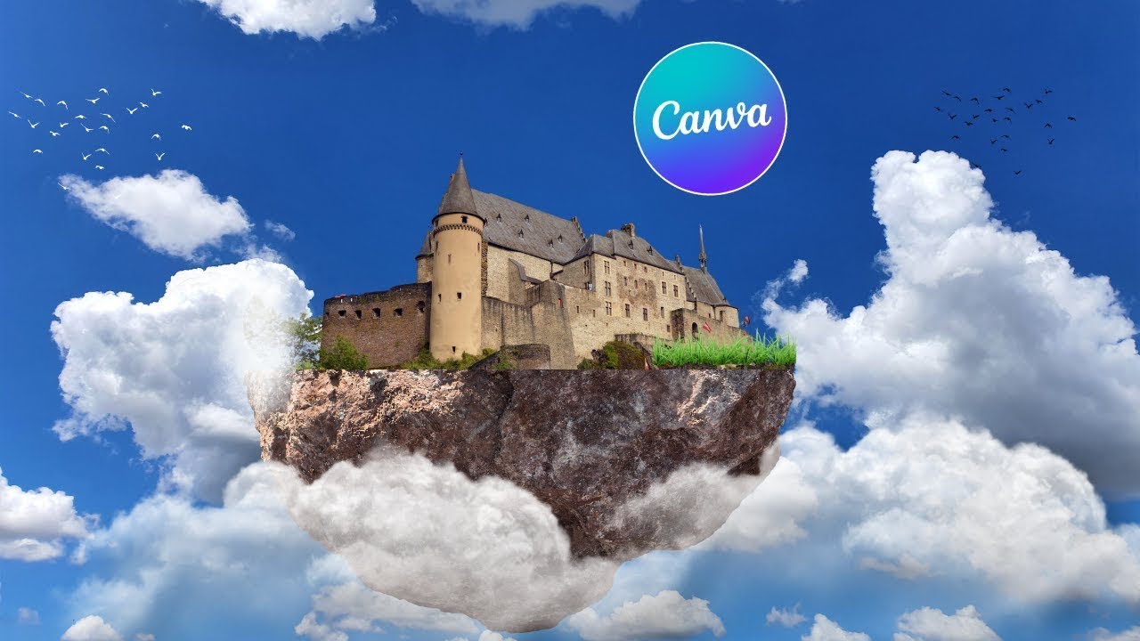 Create a Floating Island in Canva - 3D Effect Graphic Design
