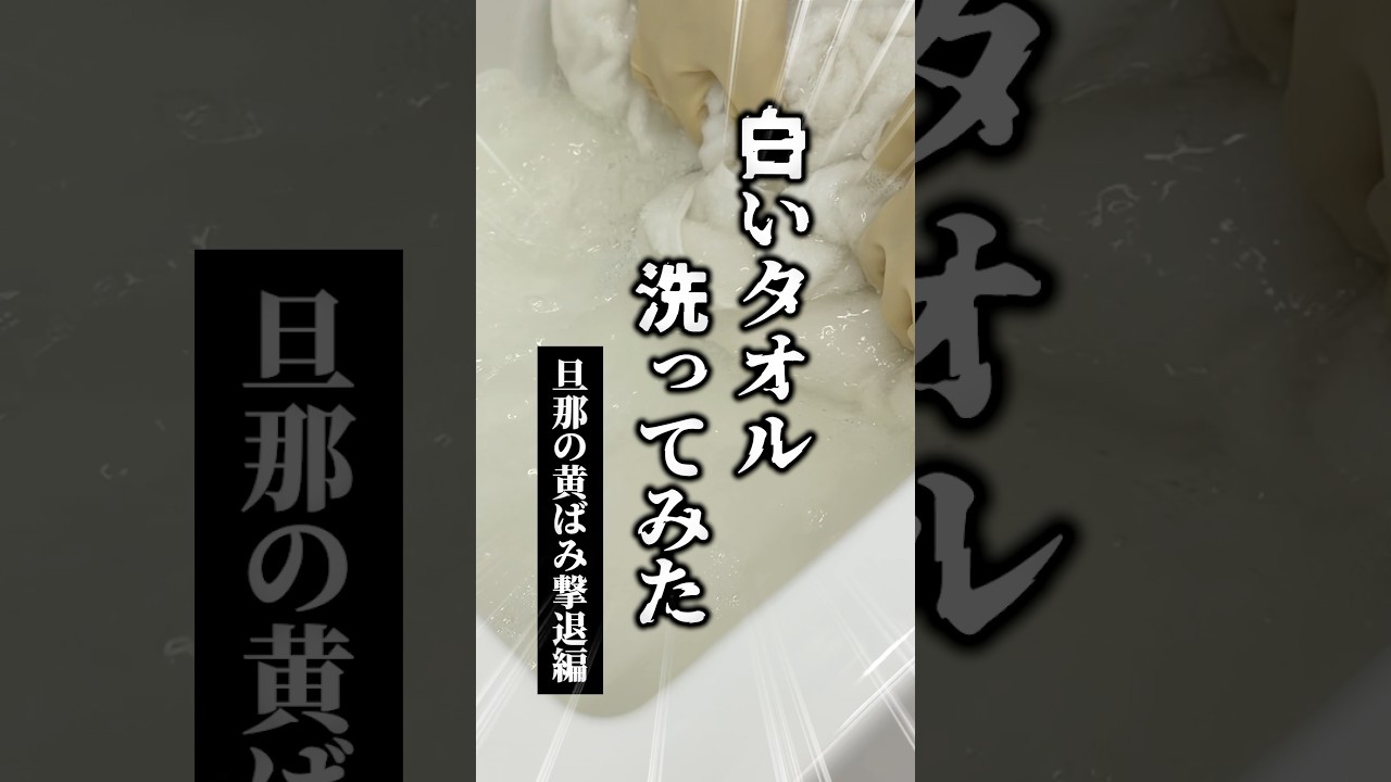 旦那の黄ばみ撃退‼️白いタオルから出た汚水😱#shorts #タオル #洗濯 #黄ばみ #汚水 #旦那