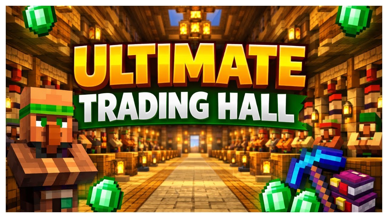 Building the ULTIMATE Minecraft Trading Hall LIVE! Survival