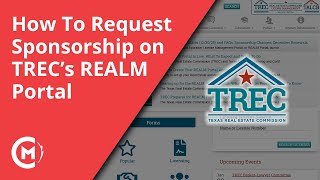 How to Request Sponsorship on TREC's REALM Portal | Texas Real Estate