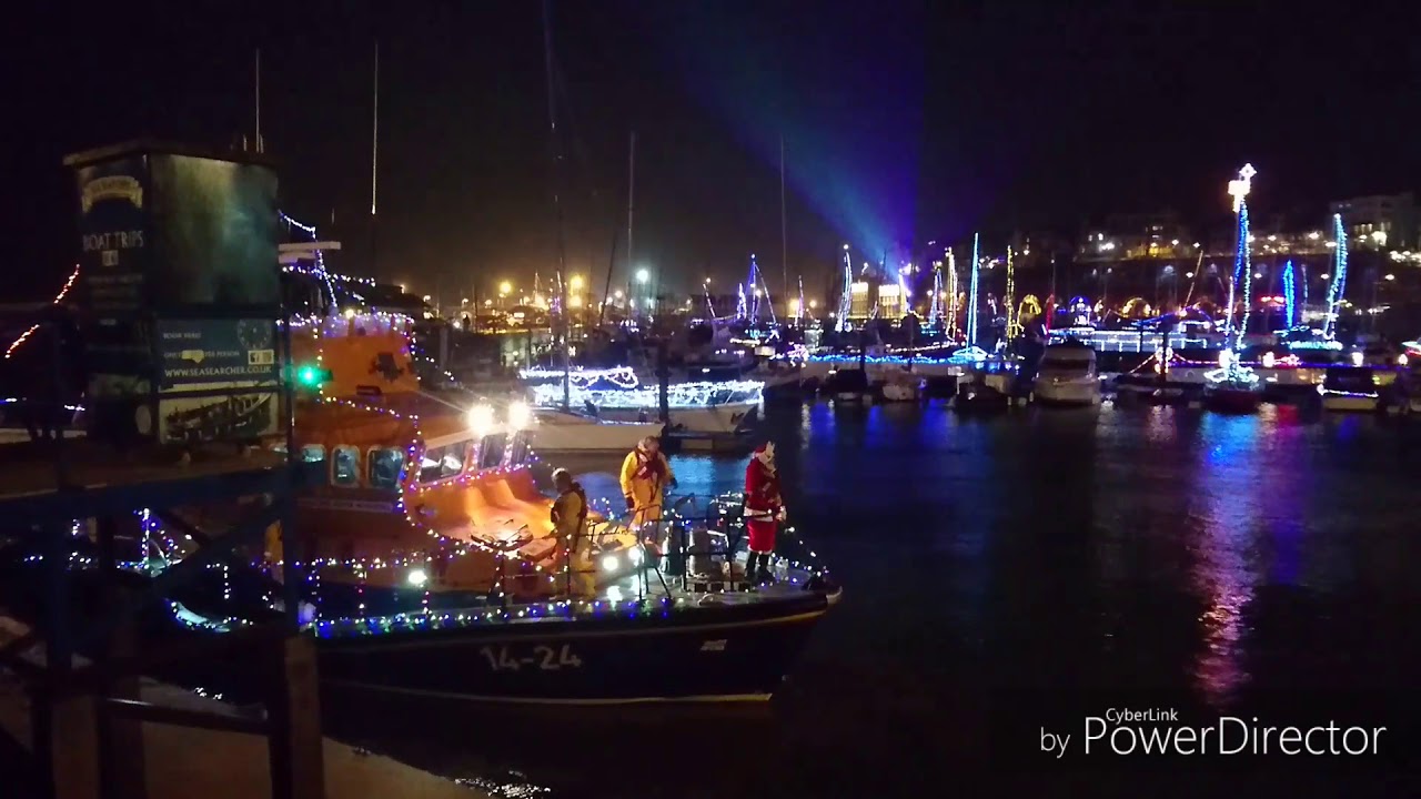 Ramsgate Harbour lights with Santa