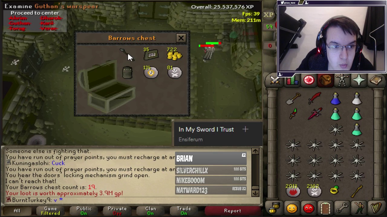 Good way to end barrows dry streak (Two item chest)