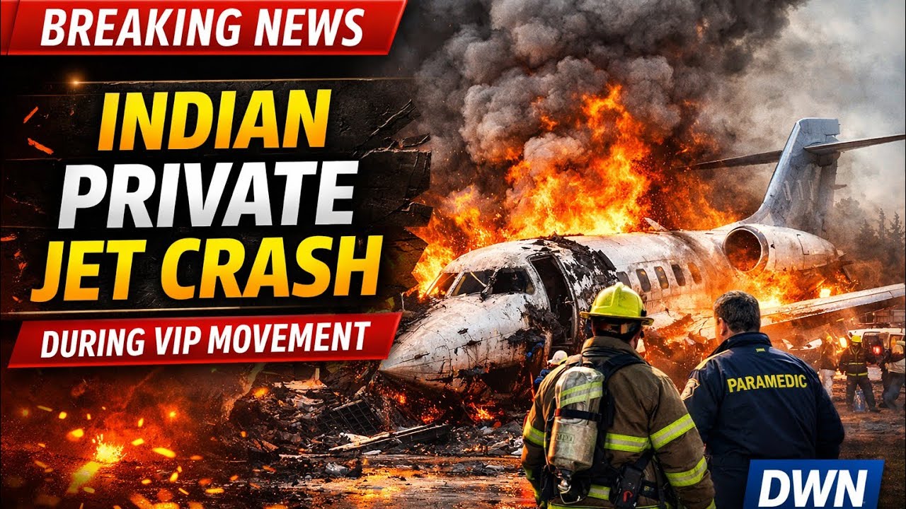 Indian Private Chartered Jet Crash During VIP Movement | Breaking News | DWN