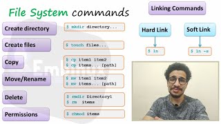 8- File System Linux Commands (mkdir-touch-cp-mv-rm) |  [عربي]