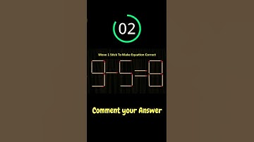 Move only 1 stick to make equation correct 9-5=8, Matchstick puzzle #shorts #puzzles #gk #riddles