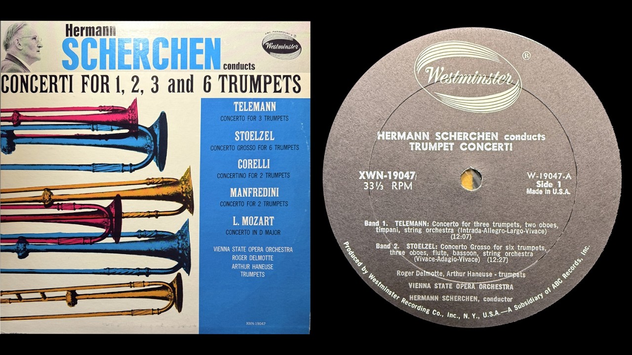 Telemann: Concerto for Three Trumpets - Hermann Scherchen, 1961