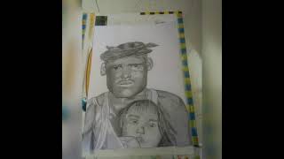 Realistic Sketch Of Farmer And Child Hyarts