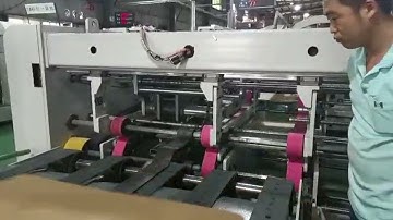 Jumbo Automatic Folder Gluer Stitcher with Stacker #casemaker #foldergluer #stitcher #factory