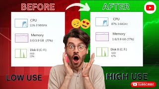 how to fix high ram/memory/cpu/disk usage on windows 11/10 !🤩