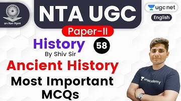 NTA UGC NET 2020 (Paper-2) | History by Shiv Sir | Ancient History (Most Important MCQs)