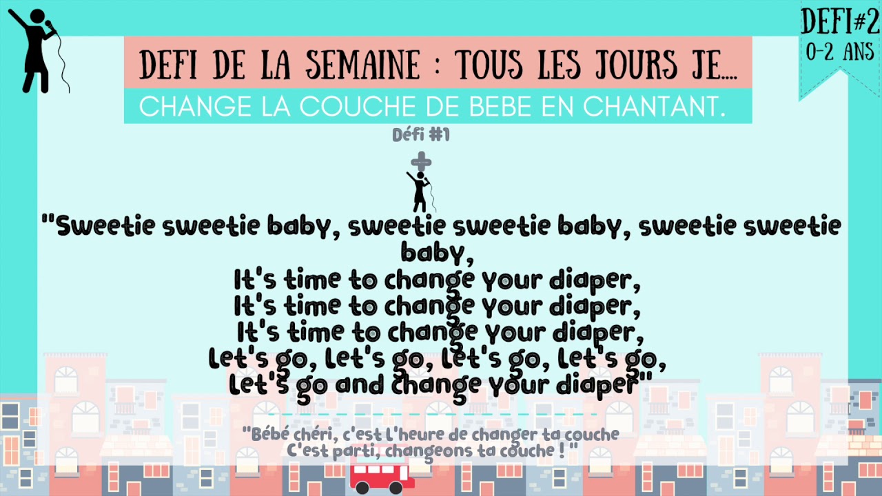 Defi2 0 2 Ans Chanson Pour Completer Le Defi1 Changer La Couche De Bebe En Anglais Youtube