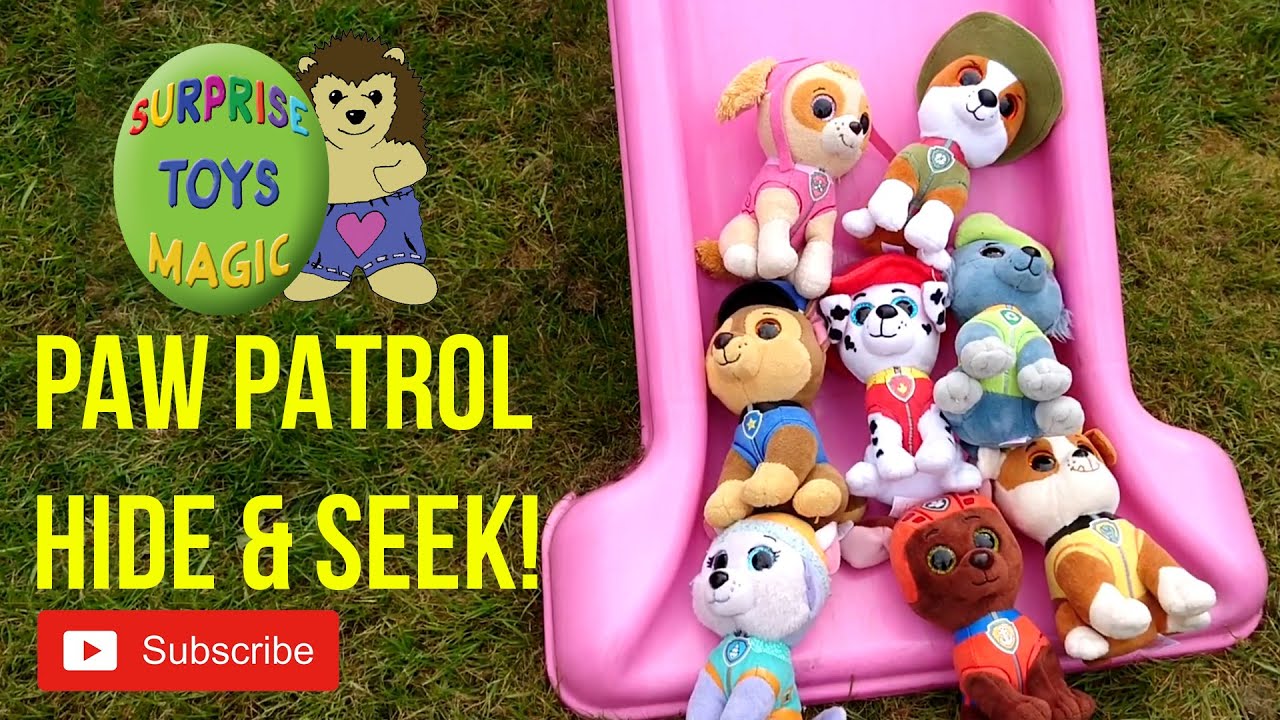 Paw Patrol hide and seek surprise toys with Edie! - YouTube