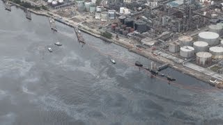 アスファルトが海に流出 千葉のコスモ製油所