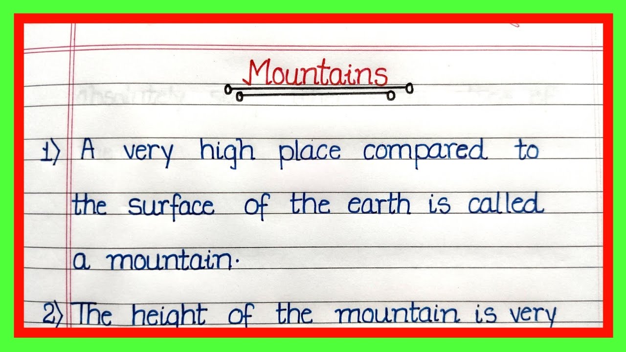 mountain essay in english for class 3