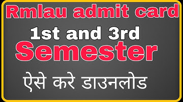 rmlau admit card 2023| rmlau BA Bsc b com 1st,3rd semester admit card download