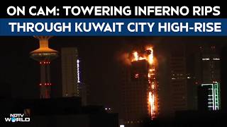 On Camera Mive Inferno Engulfs Kuwait City High-Rise Amid Iran Drone Attacks