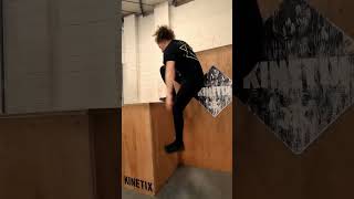 Teaching myself the CRANE JUMP / LANDING imperfectly 🏗 #shorts #parkour #fitover50