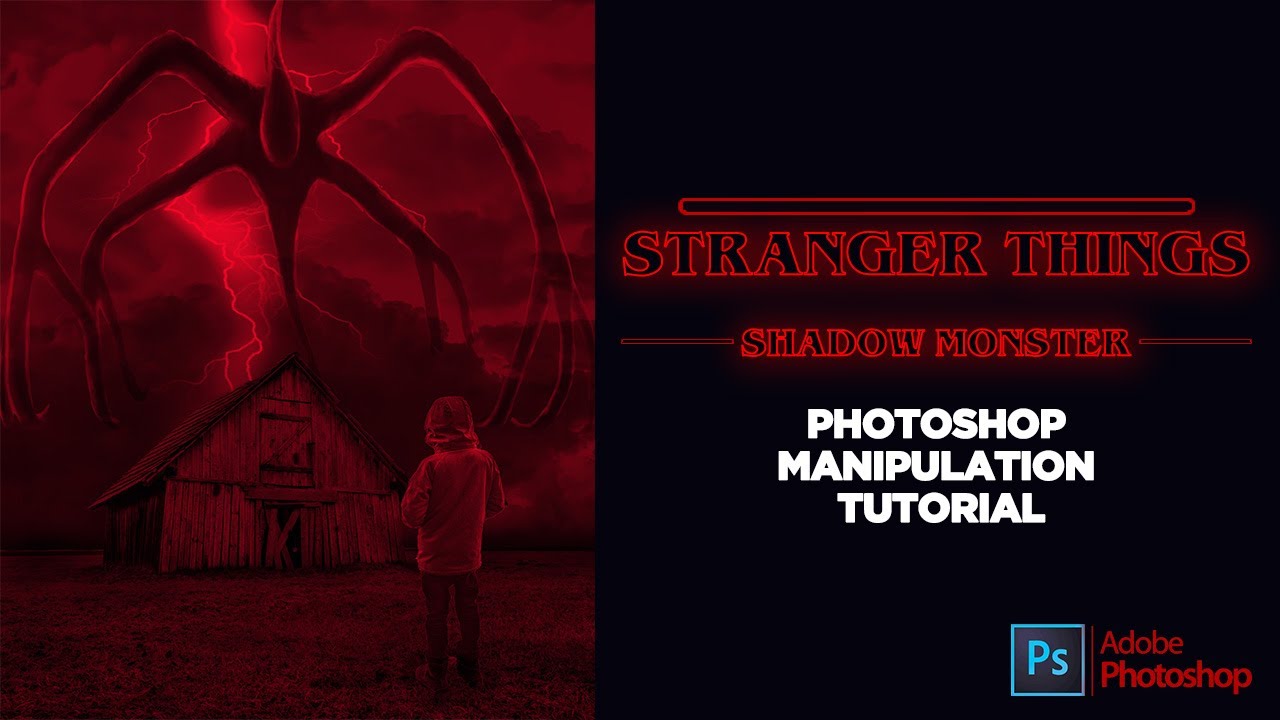 Stranger things shadow monster Manipulation in photoshop । Mind flayer photoshop Manipulation