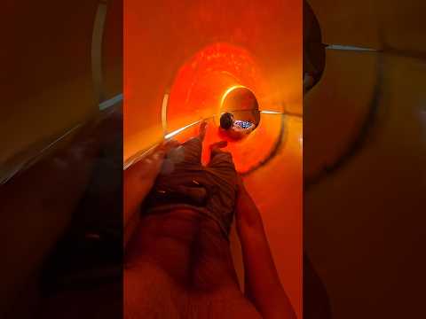 bella ciao parkour chasing inside waterslide pov