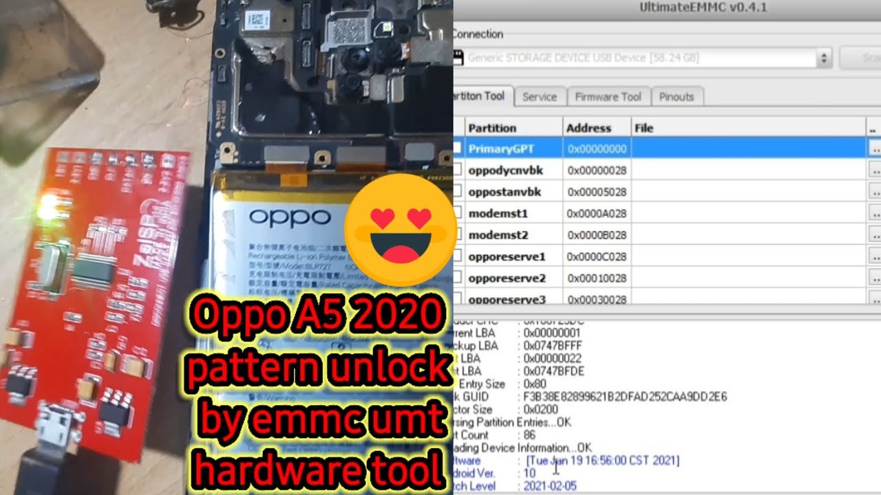 Oppo A5 2020 pattern lock solution umt tool