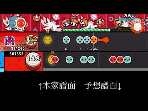 【太鼓の達人】きらり　本家譜面と予想譜面を見比べてみた
