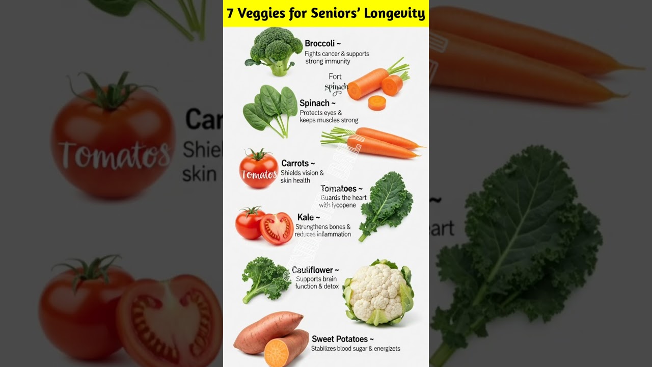 7 Veggies for Seniors’ Longevity | Senior Health Tips 