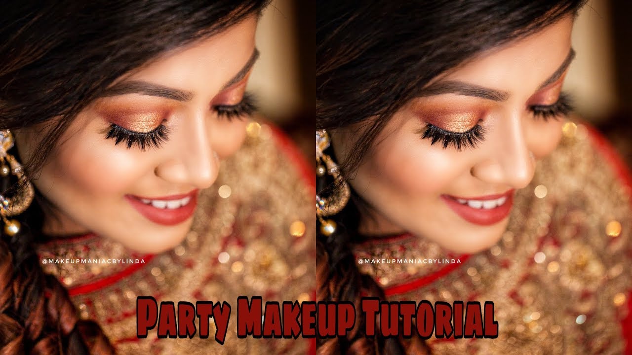 Red & Golden Party Makeup Tutorial ❤️ Glamorous Eye Makeup | Eid Makeup