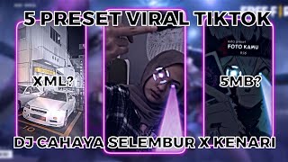 TOP 5 PRESET ALIGHT MOTION ||  DJ CAHAYA SELEMBUR X KENARI - Fyp Tiktok