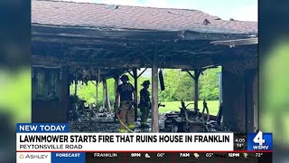 1 injured, family displaced after lawnmower sparks house fire in Franklin