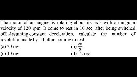 The motor of an engine is rotating about its axis with an angular velocity of