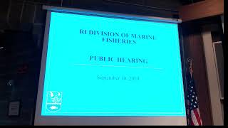 RIDEM DMF Public Hearing: September 10, 2019