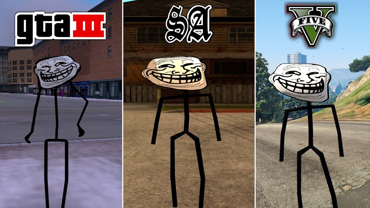 TrollFace in GTA Games (Evolution)