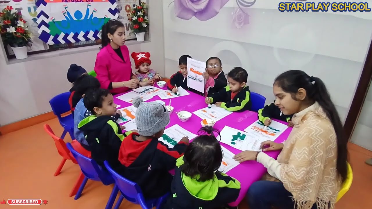 COTTON PRINTING ACTIVITY | REPUBLIC DAY | STAR PLAY SCHOOL