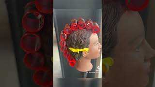 Practicing A Roller Set 💇🏽‍♀️ Prep for State Board #rollerset #hair  #stateboardprep #naturalhair