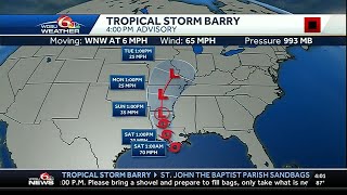 Barry Holds Steady At 65Mph, Still Expected To Be Hurricane When It Hits