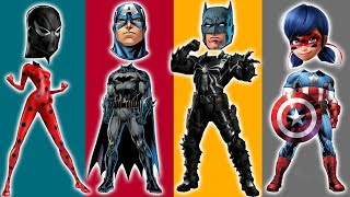 Wrong Heads Superman Venom Miraculous Ladybug Batman Finger Family Song Nursery Rhymes