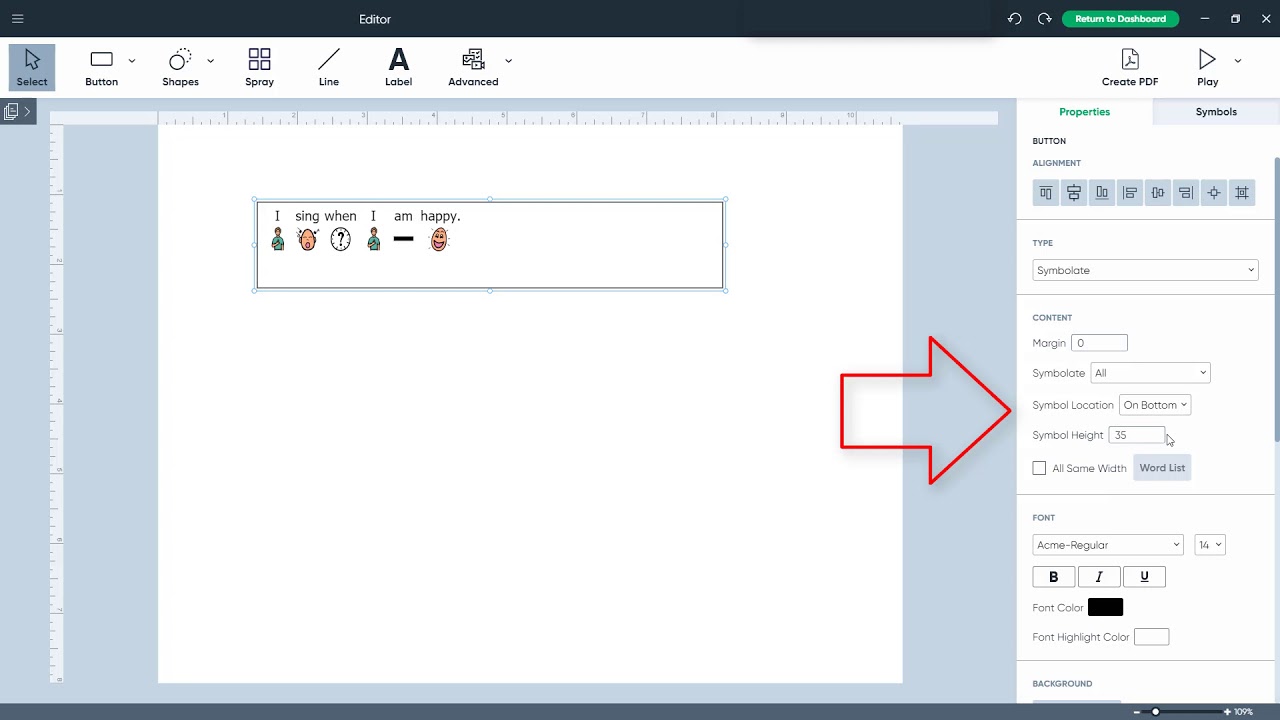 Symbolate Button Properties in Editor YouTube