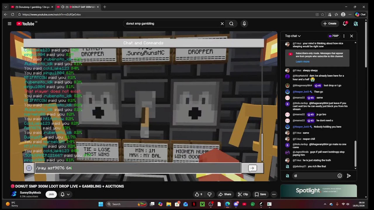 Donutsmp / gambling / 2m per base