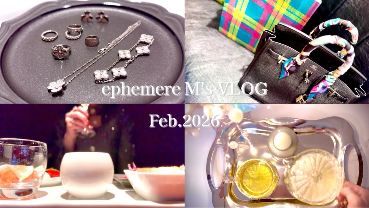 【 VLOG#4 】 Feb.2026 | ジュエリーコーディネート🍀 | 新宿にてショッピング🛍️ | ハイアットリージェンシー東京🍸 | Today's bag👜 HERMES バーキン25