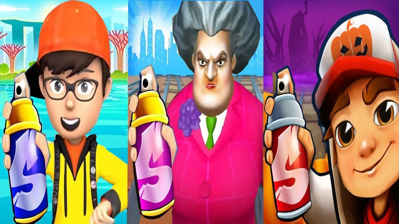 Subway Surfers Halloween 2020 Cambridge vs Miss T Scary Teacher Runner  vs NICK Run Run 3D Gameplay