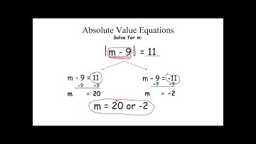 Algebra I-- Lesson 9 Solving Absolute Value Equations 1