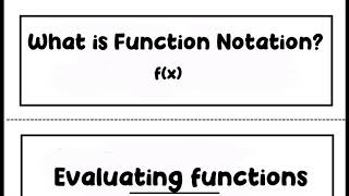 Evaluating Functions Notes Part 1