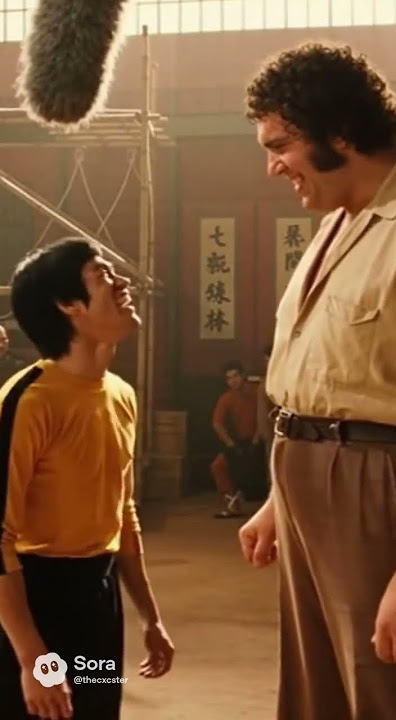 Andre the giant Meets Bruce Lee #legend #wwe #brucelee #viral #entertainment