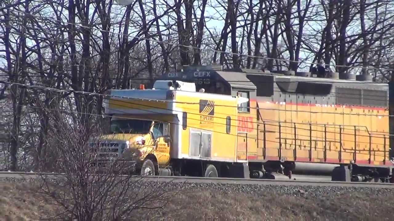 Sperry  Rail Car Meets CSX Train