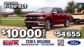 Up to $10,000 off F-150s at Rusty Eck Ford!