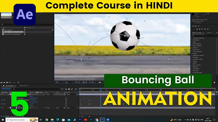 5. How to do Bouncing Ball Animation in After Effects for Beginners in Hindi💥 #aftereffectstutorial