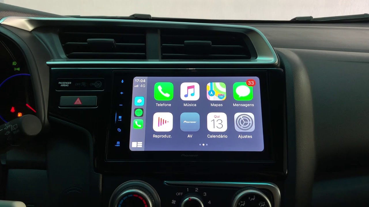 Honda Fit - Central Pioneer 8” CarPlay e Android Auto - ArtsomAuto
