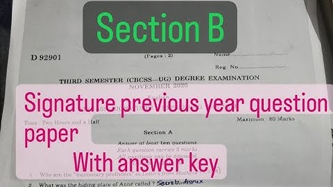 3rd semester signature previous year question paper with answer key/section B/calicut university