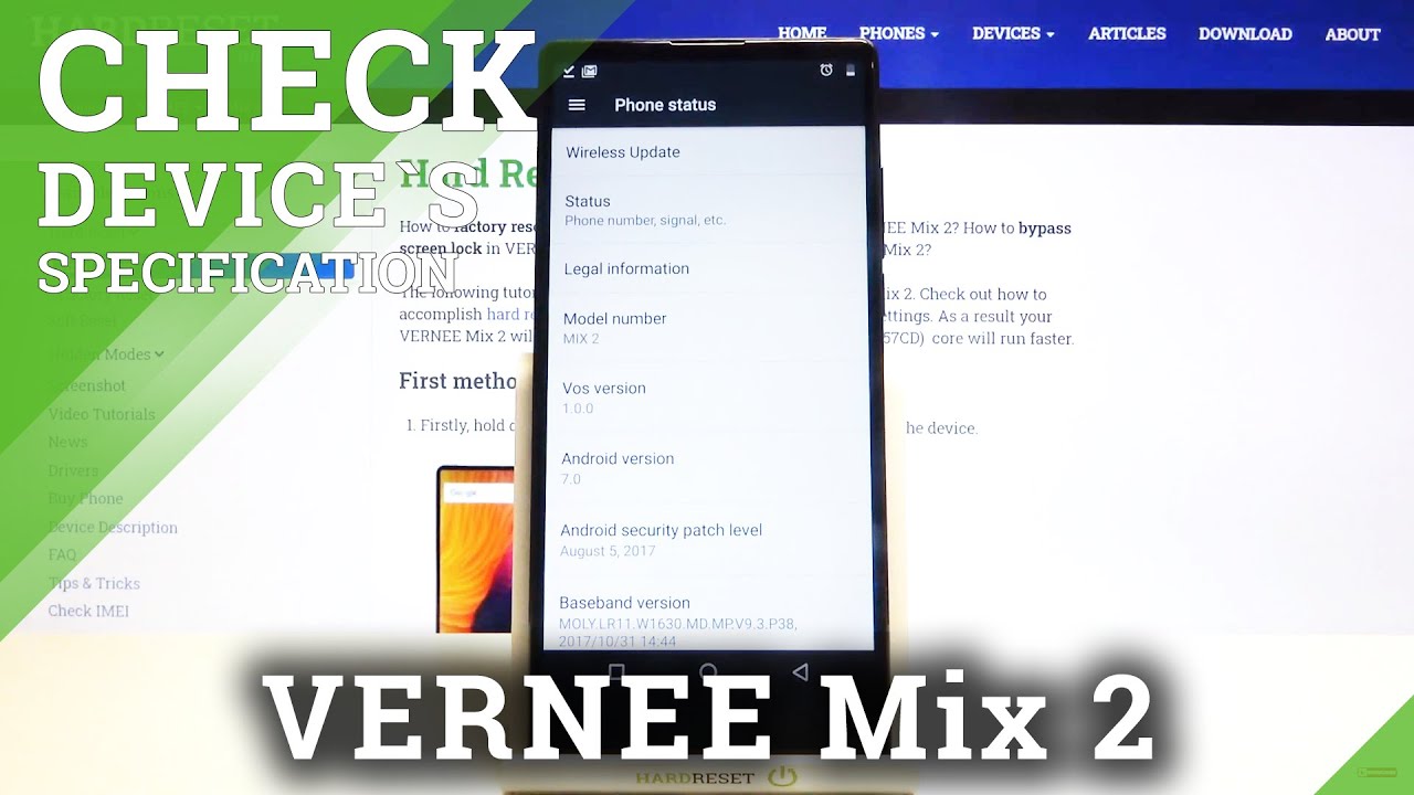 How to Check Specifications of Vernee Mix 2 – Locate Device Specs